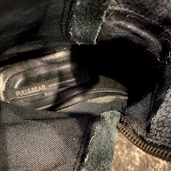 Leather black ankle boots. Pull and Bear brand, size 5 1/2-6. - Picture 7 of 9